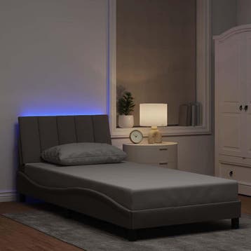 vidaXL Bedframe zonder matras Hanko 100x200 cm stof taupe, 100 cm, Eenpersoons, Verzenden, Nieuw