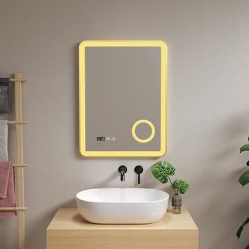 [pro.tec] Spiegel Pescara met LED verlichting 80x60x4 cm gou, Huis en Inrichting, Woonaccessoires | Spiegels, Verzenden, Nieuw