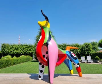 Beeldje - Pop art Bull - Glasvezel