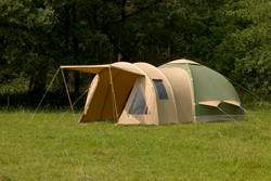 Karsten oppompbare tent type 350 (Donkerbeige) 2009, Verzenden, Gebruikt, Tot en met 5
