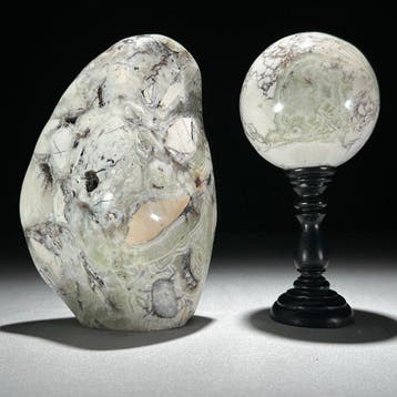 Geen minimumprijs - Prachtig paar onyx Vrije Vorm & Sphere-, Antiek en Kunst, Kunst | Designobjecten