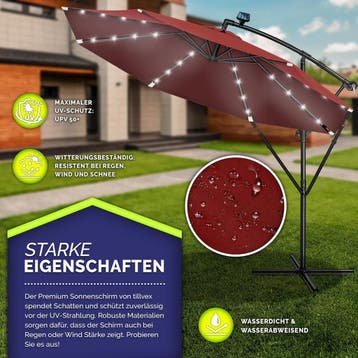 Zweefparasol - Tuinparasol - Parasol 300 cm - Met voet - Met, Verzenden, Zo goed als nieuw