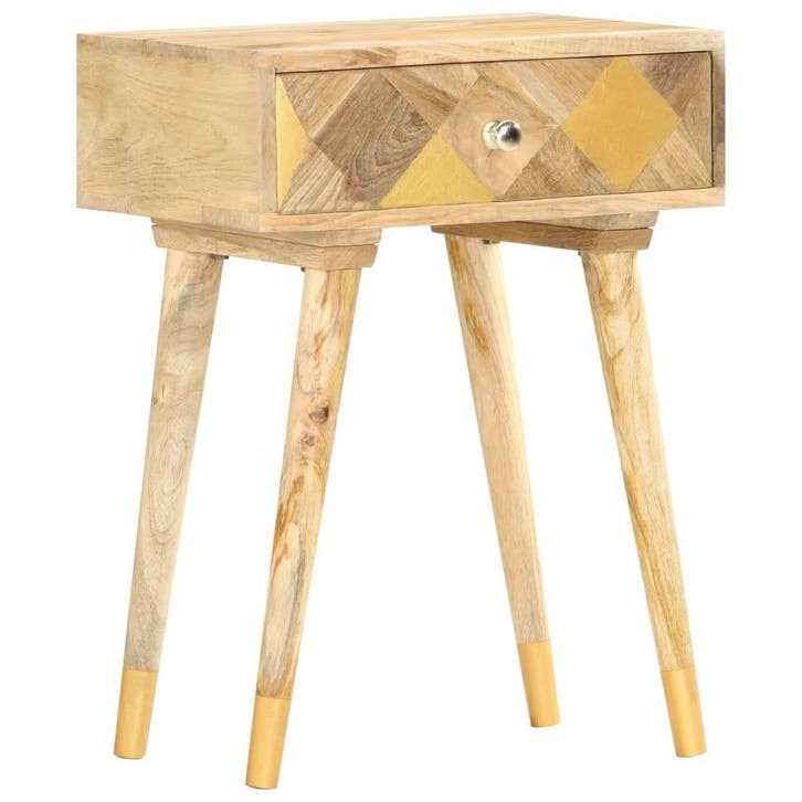 vidaXL Nachtkastje 43x30x58 cm massief mangohout, Huis en Inrichting, Slaapkamer | Nachtkastjes, Nieuw, Minder dan 45 cm, Hout