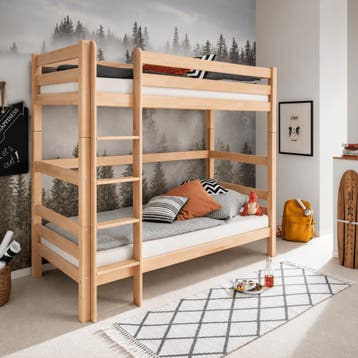 Infanskids Pino Stapelbed XL 90x200 Beuken, Nieuw