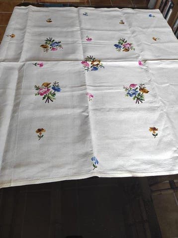 Tafelkleed (13) - 103 cm - 103 cm - Vintage tafellinnen
