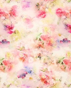 Viscose Polyamide Bloemen Roze, Hobby en Vrije tijd, Stoffen en Lappen, Nieuw, Roze