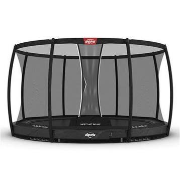 Inground trampoline 380 cm grijs met veiligheidsnet delux..., Ophalen of Verzenden, Nieuw