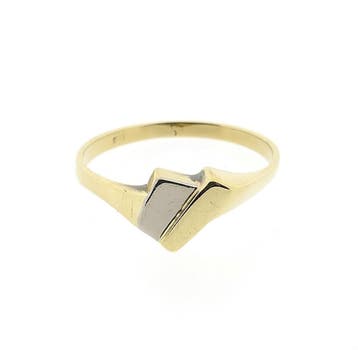 Bicolor gouden ring, Gebruikt, Ophalen of Verzenden, 17 tot 18, Dame