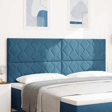 vidaXL Hoofdbord Donkerblauw 200 cm Fluweel, Verzenden, Nieuw, Blauw, Stof