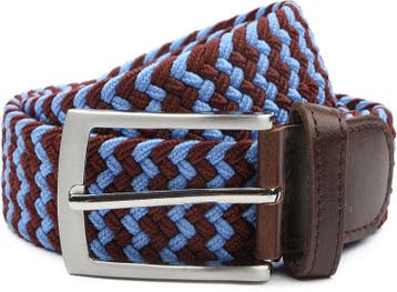 Suitable Geweven Riem Bruin Blauw maat 95 Heren, Bruin, Verzenden, Echt leder, Nieuw