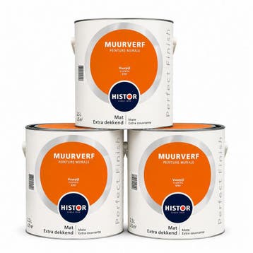 Histor Kalkmat muurverf-mengbasis (tintbasis) – SET van 3, 5 tot 10 liter, Verzenden, Nieuw, Lak