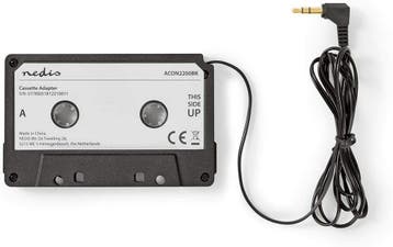 Cassette adapter - 3,5 mm - Zwart - Nedis, Cd's en Dvd's, Verzenden, Zo goed als nieuw
