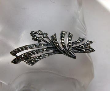 Zilver, Marcasieten - Broche - Art Deco-stijl