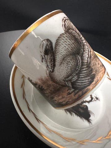 Porcelaine de Paris - Kop en schotel - Turkey - Porselein