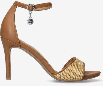 Mexx - maat 38 - Leyla Paisley dames heeled sandal - Natural, Kleding | Dames, Verzenden, Nieuw