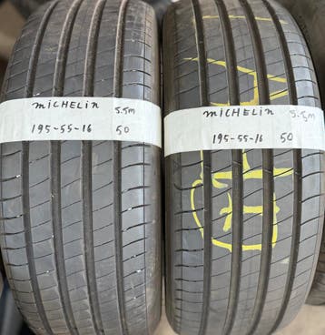 2x 195-55-16 Michelin Zomer 2x 5.5mm €50 Per Band 195 55 16, Auto-onderdelen, Ophalen, Gebruikt, 16 inch, Band(en)