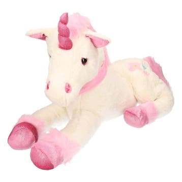 Pluche eenhoorn knuffel - wit/roze - 62 cm - unicorn, Kinderen en Baby's, Verzenden, Nieuw