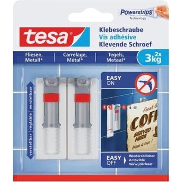 Zelfklevende schroef | Tesa | 2 stuks | 3 kg, Verzenden, Nieuw