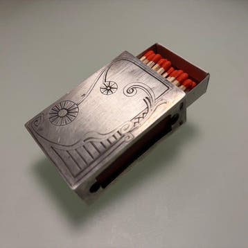 Luciferdooshouder - .875 (84 Zolotniki) zilver, Antiek en Kunst