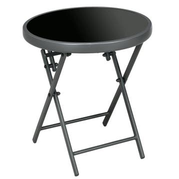 TRUUSK Glazen Bijzettafel Inklapbaar - Ronde Klaptafel - Voo, Verzenden, Nieuw