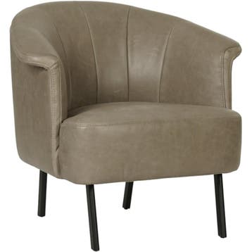 Leren fauteuil Embrace - Vintage Stone (grijs), Huis en Inrichting, Eigentijds, Klassiek, Modern, Romantisch, Nieuw, Ophalen of Verzenden