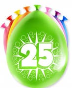 Happy Party Ballonnen 25 jaar, Hobby en Vrije tijd, Feestartikelen, Verzenden, Nieuw, Versiering, Verjaardag