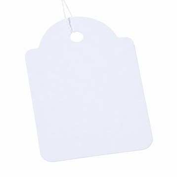 1.000 stuks - 36x53mm - Witte Kartonnen Labels met koord...