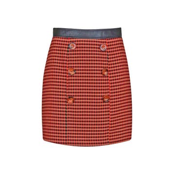 Atos Lombardini • geruite mini rok • XS (IT40), Kleding | Dames, Rokken, Nieuw, Maat 34 (XS) of kleiner, Rood, Atos Lombardini