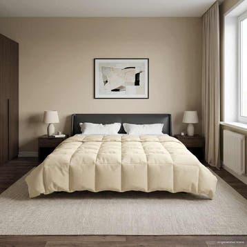 vidaXL Vol jaar dekbed 220 x 240 cm 4 seizoenen Crèmekleurig, Verzenden, Nieuw