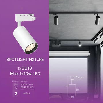 LED Railverlichting - Track Spot - Brinton - GU10 Fitting -, Huis en Inrichting, Lampen | Spots, Ophalen of Verzenden, Nieuw, Plafondspot of Wandspot