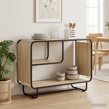 vidaXL Dressoir Sonoma Eiken 93,5 x 37,5 x 64,5 cm Bewerkt, Verzenden, Nieuw, Overige houtsoorten, Minder dan 50 cm