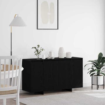 vidaXL Dressoir Zwart Eiken 135 x 41 x 75 cm Bewerkt hout, Verzenden, Nieuw, Overige houtsoorten, Minder dan 50 cm