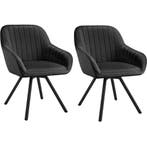 Draaibare fluwelen stoel Snug, gestoffeerd - zwart, Set van, Verzenden, Nieuw