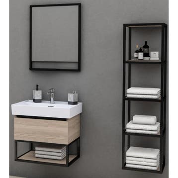 Badmeubel Monti Eiken 60CM (Badkamermeubels), Huis en Inrichting, Ophalen of Verzenden, Nieuw