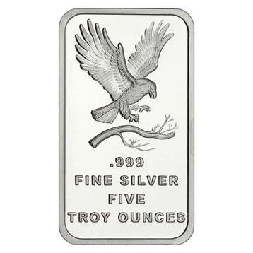 5 Troy Ounce - Zilver .999 - 5 oz .999 Fine Silver Bar