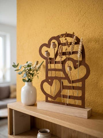 Luxe compacte decoratie van staal en hout, Verzenden, Nieuw