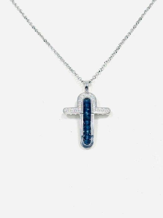 Zancan - Ketting met hanger - 18 karaat Witgoud - 1.15ct., Sieraden, Tassen en Uiterlijk, Antieke sieraden
