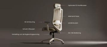FLEXISPOT Ergonomische Bureaustoel met Eenvoudige Bediening, Verzenden, Zo goed als nieuw