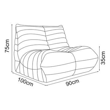 Relaxstoel Kodsø lounge fauteuil 75x90x100 cm microvezel gri, Verzenden, Nieuw