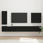vidaXL TV Wandkast Set Wandgemonteerd 6 pcs Zwart, Minder dan 50 cm, Verzenden, Nieuw, Minder dan 100 cm