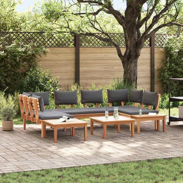 vidaXL Tuinbankenset 4 st Bruin en Grijs, Tuin en Terras, Tuinsets en Loungesets, Verzenden, Nieuw, 4 zitplaatsen
