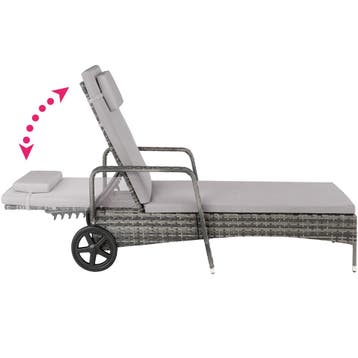 Wicker ligbed Cassis - grijs, Verzenden, Nieuw