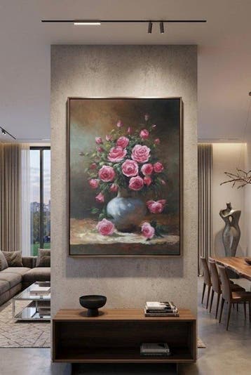 Le Van H (1972) - Les Roses 80 60 cm., Antiek en Kunst