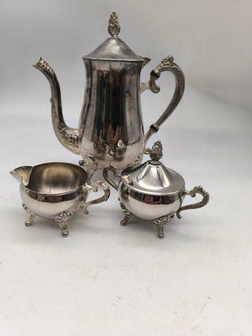 Koffieservies (3) - zilverbad