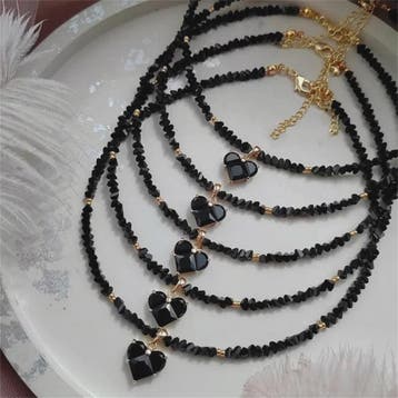 Vintage Zirkonia Hart Hanger Ketting - Boho Stijl Kristal Ke, Verzenden