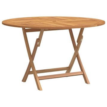 Balkontafel inklapbaar 110cm - Teak | Tweedekansje, Tuin en Terras, Ophalen of Verzenden, Gebruikt, Rond, Teakhout