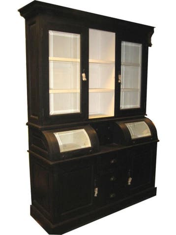 Buffetkast zwart - wit Bastiaan 150cm bolle kleppen, Ophalen of Verzenden, Nieuw
