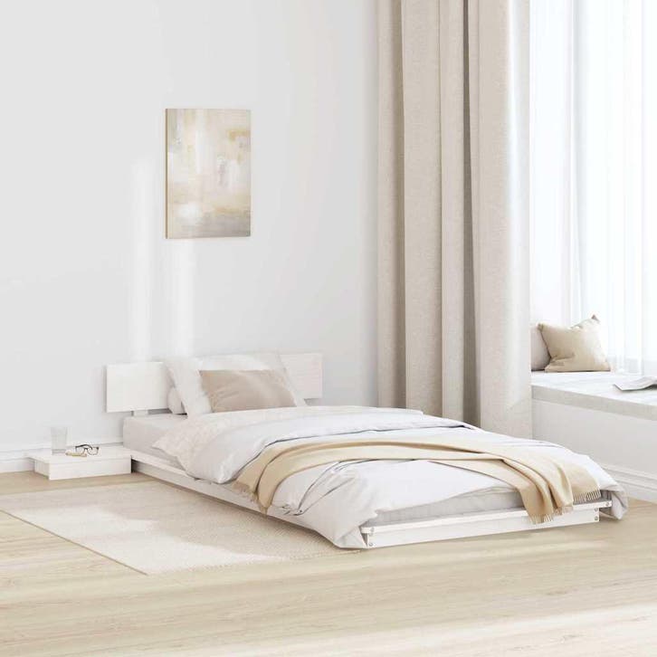 vidaXL Bedframe Wit 80 x 200 cm Hout, Huis en Inrichting, Slaapkamer | Bedden, Wit, Nieuw, Hout, Verzenden