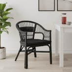 vidaXL Stapelstoel Zwart 60 x 60 x 81 cm Rattan, Huis en Inrichting, Stoelen, Verzenden, Nieuw, Zwart