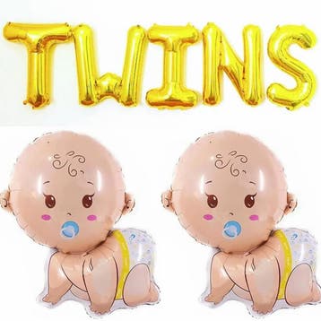 Welcome Baby folie ballonnen set goud met baby boy of girl, Verzenden, Nieuw, Geboortebord